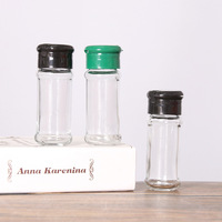 Botella de Vidrio para Especias con Tapa de Rosca, Capacidad de 75 ml, Tapa con Diseño de Orificios para Uso en Campamentos, Almacenamiento en la Cocina