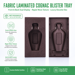 Anti-Scratch Fabric Coated PET Blister <strong>Packaging</strong> Tray Custom <strong>Thermoformed</strong> Insert for Beer and Ceramic Liquor Bottle Box - Product Image 2
