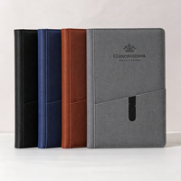 Carnet de notes professionnel classique en cuir PU avec pochette avant pour cartes, 116 feuilles, 80 g/m², ligné, papeterie de bureau, cadeau, vente en gros