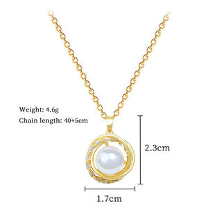 Popular Trendy 18K <strong>Gold</strong> Plated Stainless Steel Pearl <strong>Bird</strong> <strong>Nest</strong> Pendant Necklace Jewelry for Women - Product Image 5