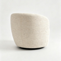 Fauteuil pivotant moderne en tissu bouclé, fauteuil d'appoint incurvé et rembourré, canapé simple rotatif pour salon, hôtel, salle de séjour