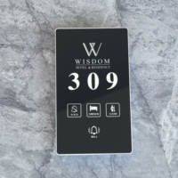 Système de serrure de porte d'hôtel intelligent de haute qualité en verre trempé ABLE avec numéro de chambre