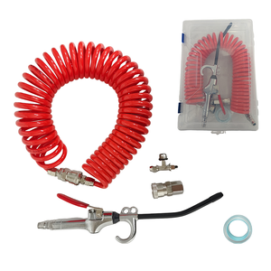Pistolet à air comprimé professionnel en alliage d'aluminium avec buse longue angulaire, <span class=keywords><strong>embout</strong></span> de sécurité en caoutchouc et <span class=keywords><strong>tuyau</strong></span> à ressort pour l'élimination de la poussière - Product Image 4
