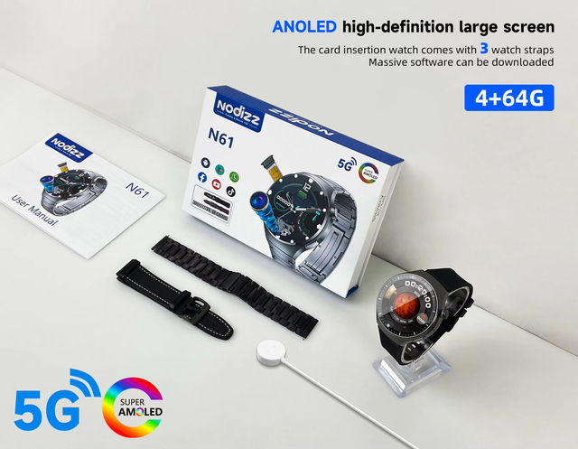 Private Model 2025 4G 5G Smart Watch N61 Amoled High Definition Round Screen Waterproof Watches Reloj Inteligente with Camera