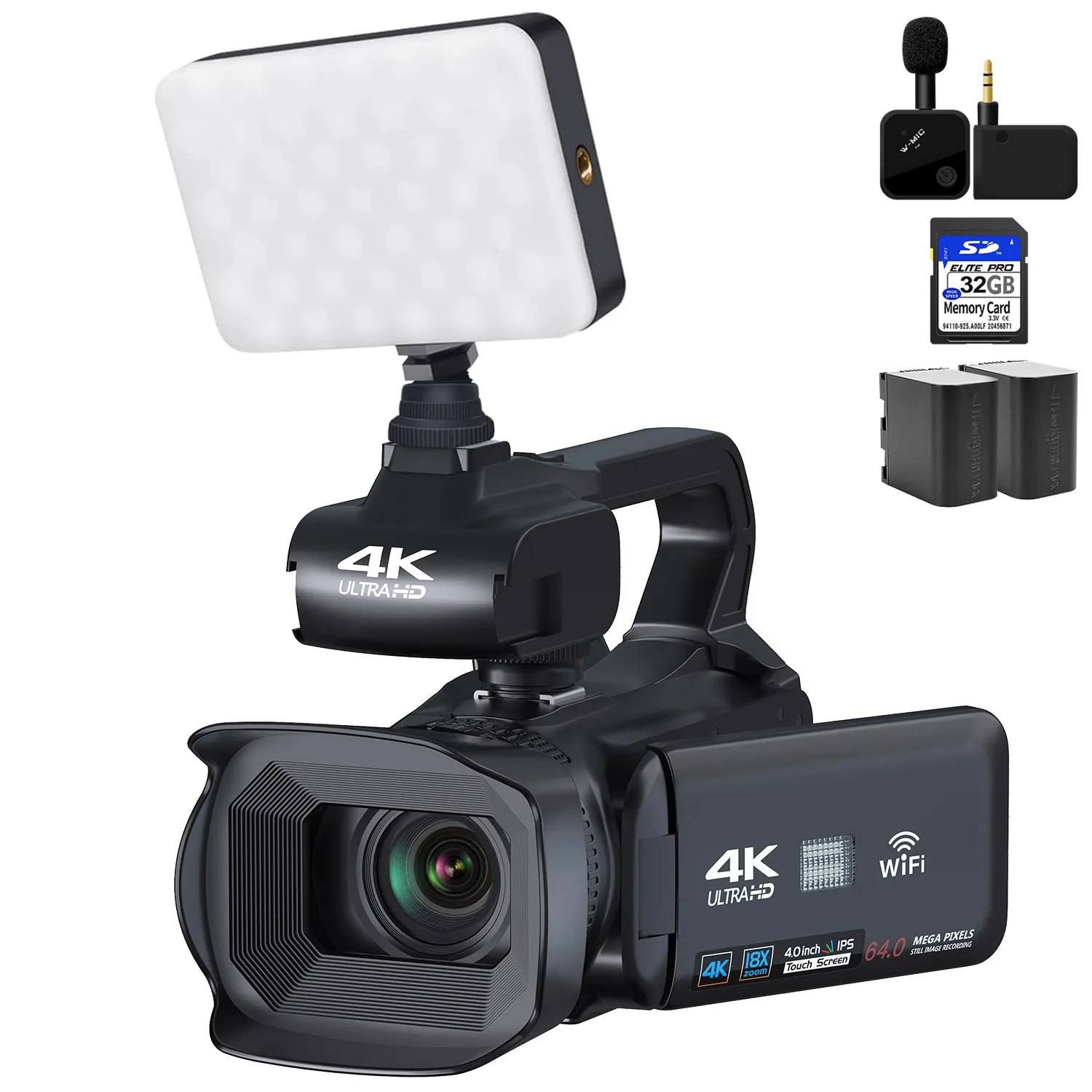 4K High Definition Dual lens for Selfies Digital Video Camera 48 Megapixels Still Camcorder Waterproof
