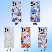 Étui de téléphone sans fil avec recharge IMD en TPU PC pour iPhone 14, coque arrière antichoc magnétique à fleurs pour iPhone 12 13 14 Pro