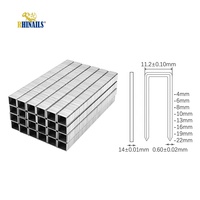 Clous en U 20GA 10J Clavos 1006J-1022J galvanisés pour pneumatique, pointe diamantée 11,2 mm pour rembourrage de canapé et mobilier, OEM