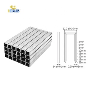 Factory 20GA 10J U-Shaped Nails Clavos 1006J-1022J Galvanized Pneumatic Pin Sofa Furniture Upholstery <strong>Diamond</strong> Point 11.2mm OEM - Product Image 4
