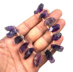 Gema de amatista biológico, 21 piezas, forma irregular, hecho a mano, fabricación de joyas, colección de piedras, corte de estilo - Product Image 2