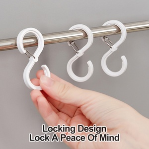 High Quality S-Shaped <b>Plastic</b> <b>Hook</b> Hanger with Handcuff Structure Good Quality Load-Bearing Buckle for Household Use - Product Image 3