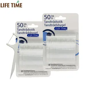 Fabriek Direct Oem Service Bsci Brc Tandheelkundige Leverancier 2 In1 Dual Functionele Private Label Tandzijde Tand Pick Floss Stick