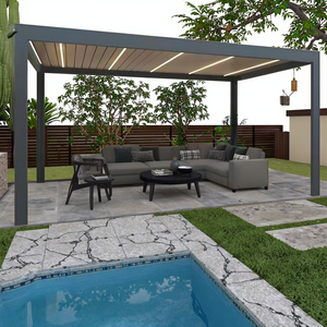 Gazebo Manual de aluminio para pabellón de patio trasero de alta calidad para espacio de actividad recién agregado en <span class=keywords><strong>el</strong></span> patio - Product Image 1