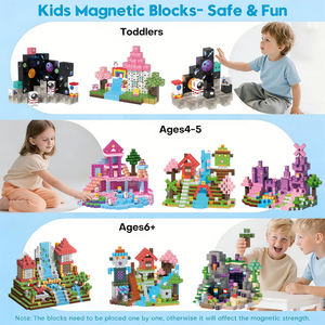 100 pièces de blocs de construction en plastique magnétiques créatifs à faire soi-même |   <span class=keywords><strong>Jouet</strong></span> éducatif pour enfants de 2 à 14 <span class=keywords><strong>ans</strong></span> - Product Image 4