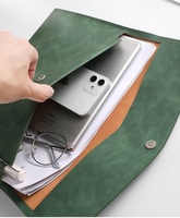 Bolsa de documentos de cuero PU A4 personalizada de fábrica, Cartera de oficina de negocios, carpeta de archivos, sobre, carpeta, paquete de archivos impermeable