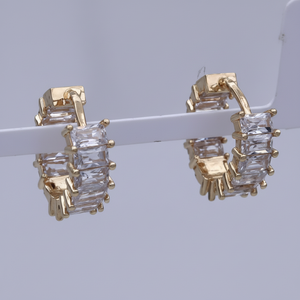 Audaci orecchini a forma di fiore con Clip a Clip e polsino in acciaio inossidabile in ottone rame resistente gioielli in metallo - Product Image 1