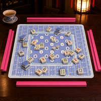 Tapis de jeu de Mahjong style Palm Beach rose, épais et antidérapant, avec réduction du bruit, pour Mahjong, cartes, dominos