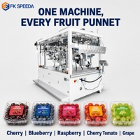 OEM Custom 1-op-6 baans eieren/pluimvee/vlees/fruit/PET-schaal 6-kops automatische clamshell blisterverpakking bodem-etiketteermachine