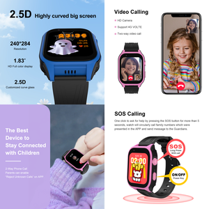 4G GPS per bambini <span class=keywords><strong>Android</strong></span> Smart Watch Wtih Sim Card fotocamera SOS chiamata Video Chat orologio Mobile impermeabile per bambini Smartwatch con Whatsapp - Product Image 5