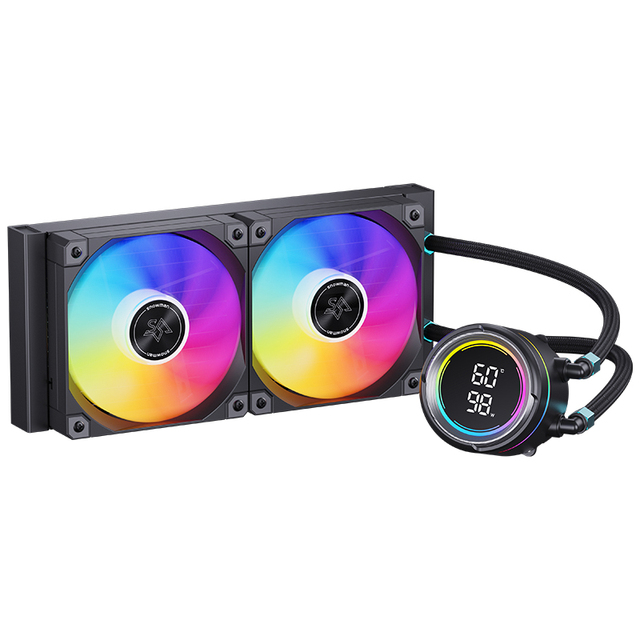 SNOWMAN ARGB ARGB LCD AIO Cooler 240mm - Show CPU Temp/Images, Addressable RGB Pump & Fans, Compatible with Intel & AMD