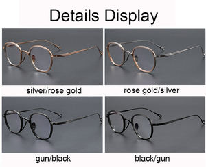 Kmn1234 monture de lunettes rétro en titane pur dix mille ans tortue diamant visage spécial couleur or montures de lunettes - Product Image 3