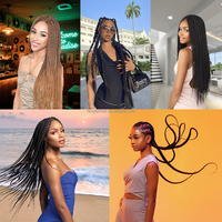 Article Tendance : Cheveux à Tresser Pré-Étirés 38" 180g, Lots de Cheveux Afro Yaki Naturels Doux Pré-Couches pour Extensions de Tresses Box Braids