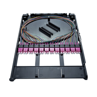 Kaset Splice LC kepadatan tinggi untuk Multimode OM4 50/125μm 12F LC/UPC Duplex untuk 4G & 5G Pusat Data & tempat serat optik