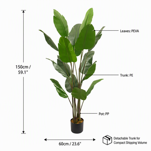 Pianta Artificiale di Uccello del <span class=keywords><strong>Paradiso</strong></span> all'Ingrosso Personalizzata OEM ODM da Produttore con 20 Anni di Esperienza Certificato GRS BSCI Fogliame Tropicale Finto - Product Image 4