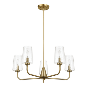 DB Dazzle Lustre à Cinq Lumières en Laiton Satiné Verre Ensemencé Clair Design Moderne pour Chambre D'hôtel Éclairage Blanc Chaud Source D'alimentation CA - Product Image 1