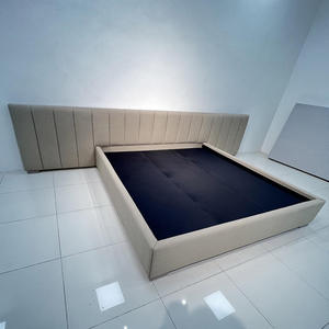 Custom Fabric Modern Queen <b>king</b> <b>Size</b> Bedroom Furniture Set Extended <b>Headboard</b> Panel Platform Wooden Frame <b>Bed</b> - Product Image 5