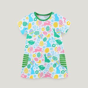 เดรสแขนสั้นทรงเอไลน์ระบายอากาศได้ดีพิมพ์ลายแมกซี่ผ้าฝ้ายคลาสสิกเสื้อผ้าเด็กลำลองสำหรับเด็กผู้หญิงไซส์ใหญ่พิเศษฤดูร้อน - Product Image 4