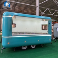 Remorque de restauration mobile de luxe populaire avec cuisine complète et fenêtres pour la vente de glaces et de hot-dogs