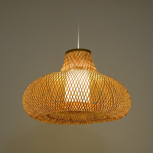 โคมไฟไม้ไผ่ทรงกลม E27 LED หัวเดียว สำหรับร้านอาหารจีน ห้องน้ำชาเซน ตกแต่งบ้านสไตล์ญี่ปุ่น - Product Image 4