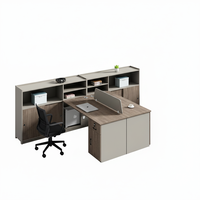 Ensemble de mobilier de bureau commercial moderne et durable en bois, anti-rayures, avec bureau, chaise et rangement multifonctionnel pour 2 à 6 postes de travail