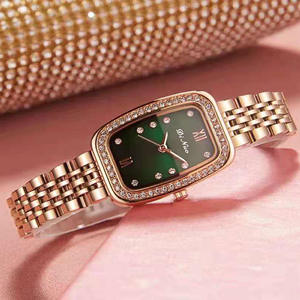 Montre de luxe à quartz de haute qualité, design tendance, sertie de diamants, version homme et femme, bracelet en acier inoxydable, étanche - Product Image 3