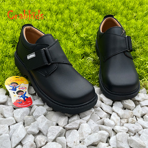 Crabkids kinderschoenen van hoge kwaliteit, echt leer, zwart, voor jongens, basisschoolleerlingen, kinderen, nette kinderschoenen voor school. - Product Image 2