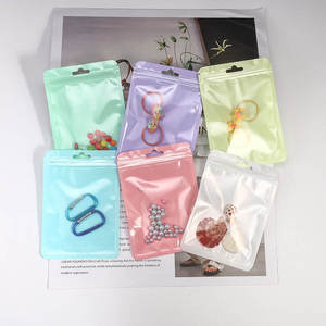 Sac imprimé sérigraphié avec fermeture éclair perlée couleur macaron, résistant à l'humidité, pour emballage cadeau, bijoux, bonbons, couleurs <span class=keywords><strong>pastel</strong></span> douces - Product Image 1