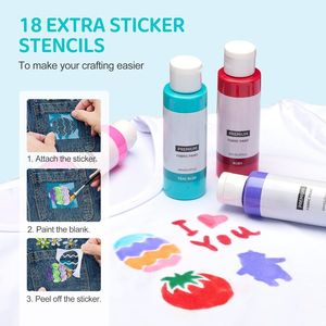 Juego de <span class=keywords><strong>Pintura</strong></span> Textil <span class=keywords><strong>para</strong></span> <span class=keywords><strong>Ropa</strong></span> y Calzado, Cuarenta Colores, <span class=keywords><strong>Pintura</strong></span> Textil con Efecto Abultado, Brillante, Neón, No Tóxica, Materiales de Arte - Product Image 4