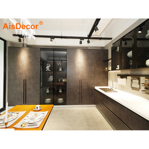 Stile di Design Moderno e minimalista Grigio Scuro di Colore Melamina Materiale <span class=keywords><strong>Economico</strong></span> di Legno Armadio Da Cucina - Product Image 4