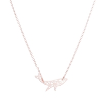 Collier Pendentif Femme Tendance Motif Baleine Mignonne et Simple, Bijou Creux Polyvalent, Accessoire de Mode
