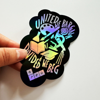 Autocollants en vinyle PVC holographiques réfléchissants découpés sur mesure, couleur arc-en-ciel, imperméables, autocollants holographiques laser