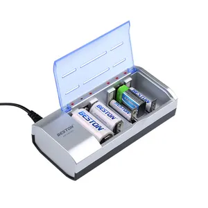 Beston Multifunctionele Oplader 1.2V 6 Sleuven Nimh Batterijlader Met Led-Indicator Voor Aa/Aaa/C/D/9V Nimh Oplaadbare Batterij