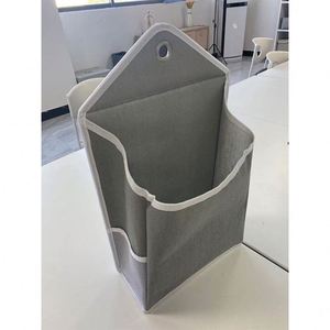 Wall Hanging Storage Bag Large Pocket Linen Cotton Hanging Storage Organizers <b>Box</b> Containers with Side Pocket - Product Image 5