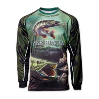 Chemises de pêche amusantes à col rond OEM, sublimation, nouvelle chemise de pêche au bar pour hommes