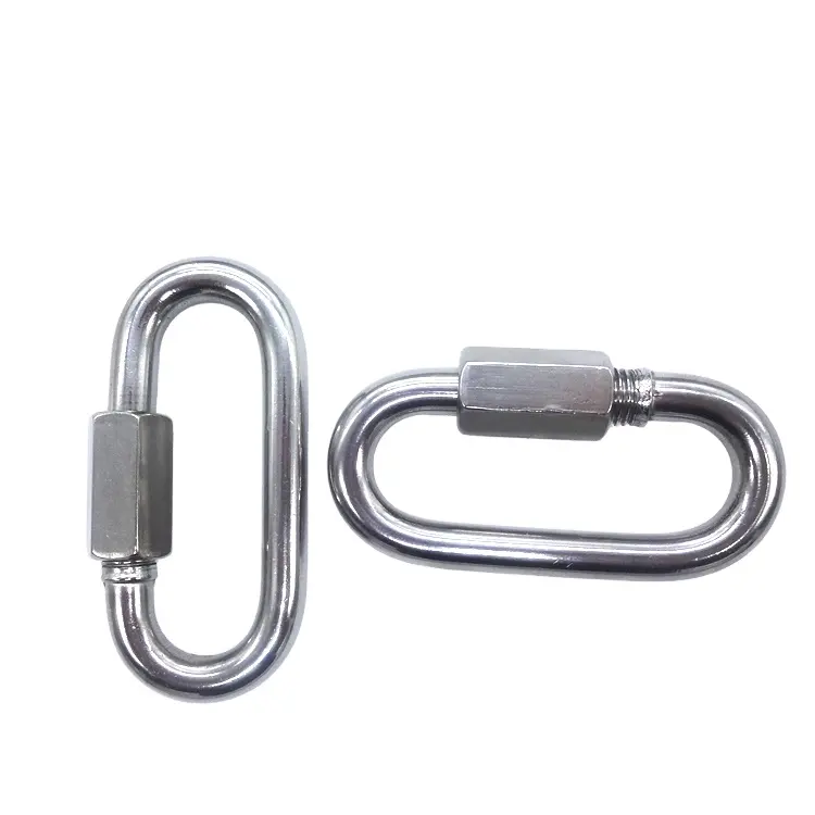 Custom Stainless steel 304 M10 Quick Chain link Locking Climbing Carabiner Hook