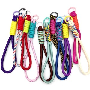 Color Blocked Phone Lanyard Keychain Short Style Universal Polyester Mobile Phone Strap With Metal Ring For Phone Case Car Key - Product Image 2