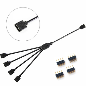 Cable de Sincronización para Placa Base, <span class=keywords><strong>4</strong></span> Pines 12V RGB, 3 Pines 5V ARGB, Cable de Extensión 1 a 2/1 a 3/1 a <span class=keywords><strong>4</strong></span>/1 a 5 - Product Image 1