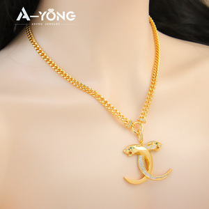 工場価格 パンサー ジュエリー 24金メッキ サウジアラビア ジュエリーセット ブレスレットとネックレス - Product Image 5