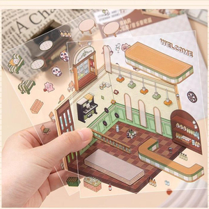 Tùy Chỉnh Trong Suốt Tự Làm Cảnh Sticker Phim Hoạt Hình Nhà Thu Nhỏ Nụ Hôn Cắt Cảnh Quan Vinyl Để Làm Cho Riêng Bạn <span class=keywords><strong>Mini</strong></span> Phòng - Product Image 2