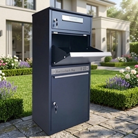 Boîte aux lettres extérieure en acier galvanisé OEM, grande capacité, pour colis et courrier