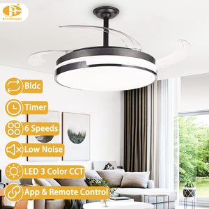 Ventilador <span class=keywords><strong>de</strong></span> <span class=keywords><strong>Techo</strong></span> Retráctil Negro Mate <span class=keywords><strong>de</strong></span> 42 Pulgadas con Luz, Motor DC Silencioso, LED Regulable - Ventilador <span class=keywords><strong>de</strong></span> <span class=keywords><strong>Techo</strong></span> Moderno para Dormitorio y Sala <span class=keywords><strong>de</strong></span> Estar - Product Image 2
